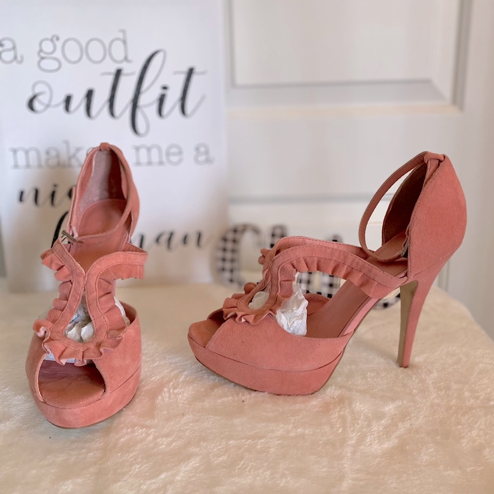 Steve Madden Suede Coral Open Toe Sandal - Size 10